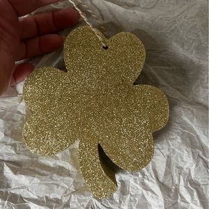 Glittery gold shamrock…☘️